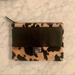 Reiss Pony Hair & Leather Clutch